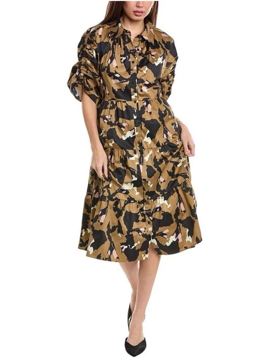 CROSBY by Mollie Burch Dresses & Skirts - CROSBY by Mollie Burch Whit Undone Abstract Midi Shirtdress S